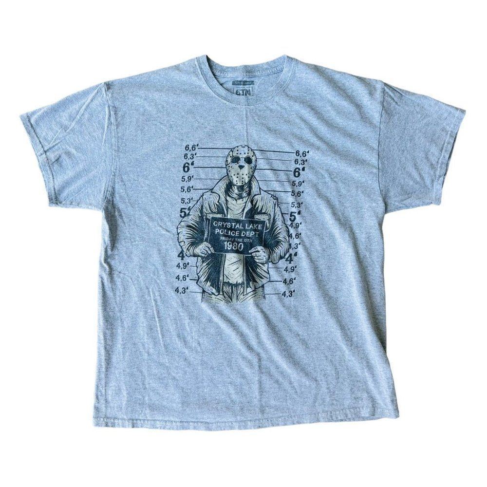 6TN Friday the 13th Crystal Lake Police‎ Dept. Heather Grey T-Shirt Men's XL